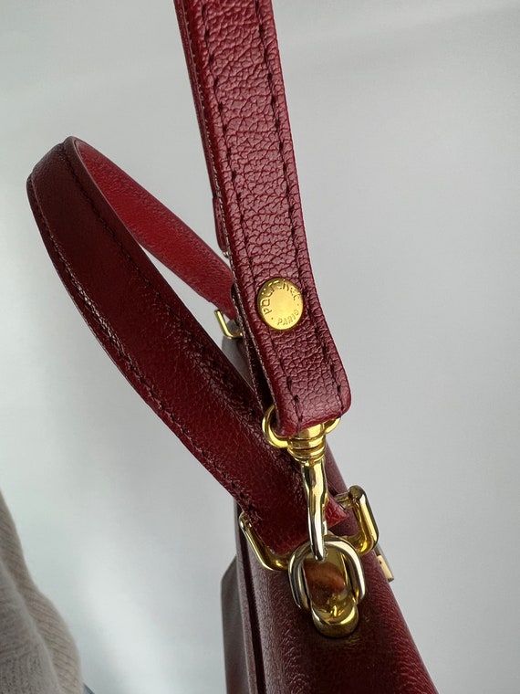Pourchet Paris Kelly Rare Vintage Leather Top Han… - image 7