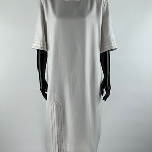 70er Jahre Seltenes Vintage Givenchy Nouvelle Boutique 1970er Leinen Midikleid Größe M/L Hergestellt in Frankreich