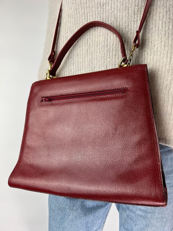 Pourchet Paris Kelly Rare Vintage Leather Top Han… - image 3