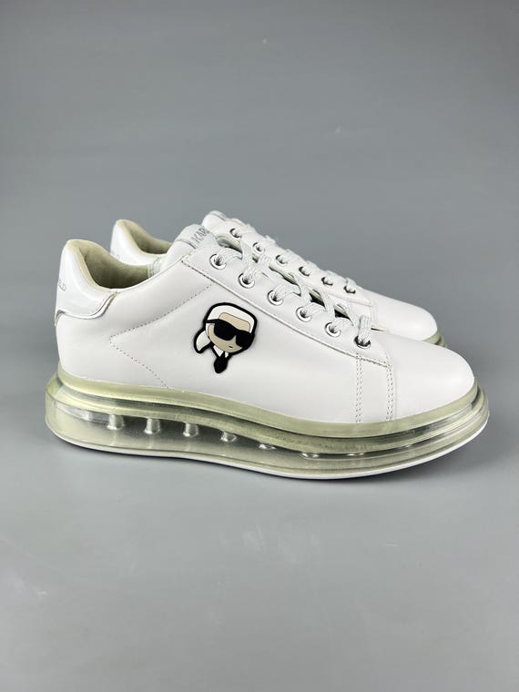 US 10(9) Karl Lagerfeld Karl Iconic 3D Logo Leather Sneakers KL62630N-01S