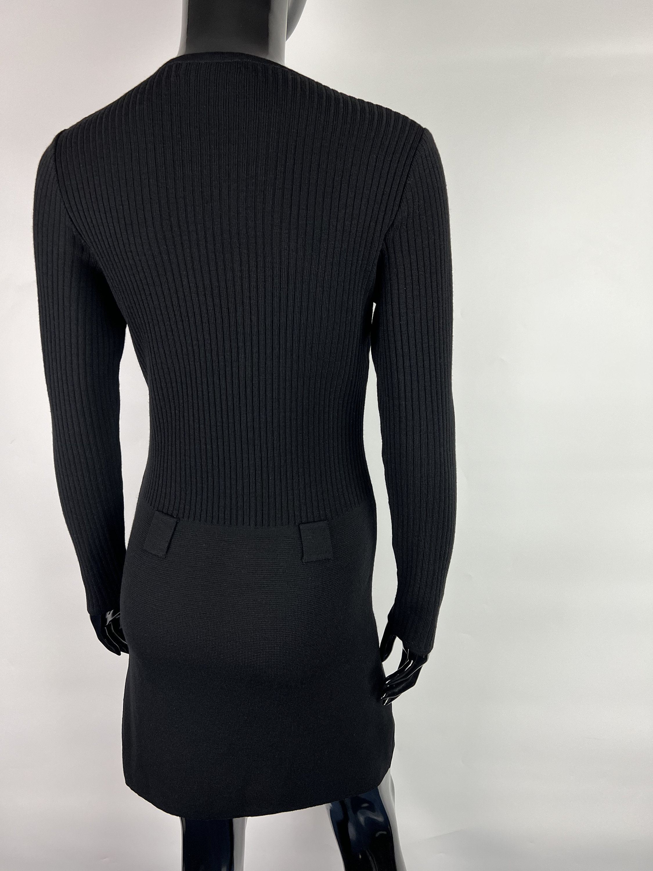 Givenchy Boutique Rare Vintage Black Wool Dress Size XS/S