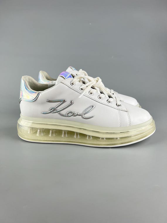 US 9 Karl Lagerfeld White Leather Sneakers KL62610-01I