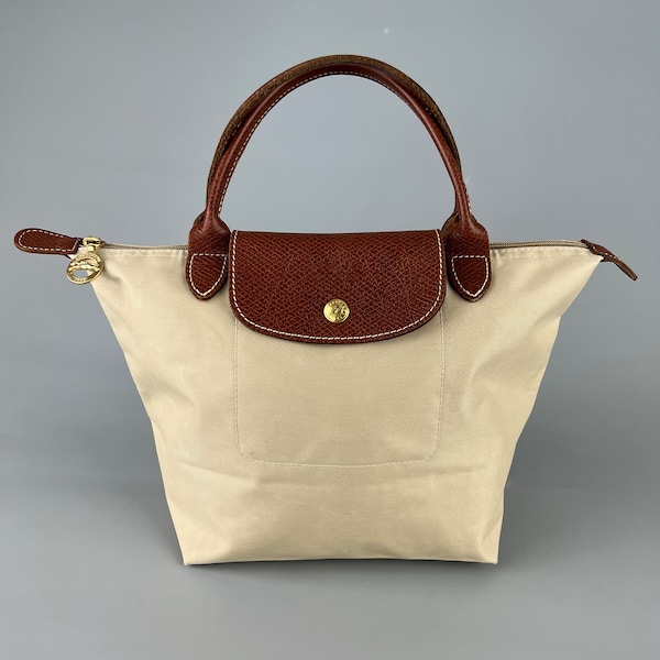 Longchamp Le Pliage Beige Kleine Einkaufstasche Handtasche Authentisch
