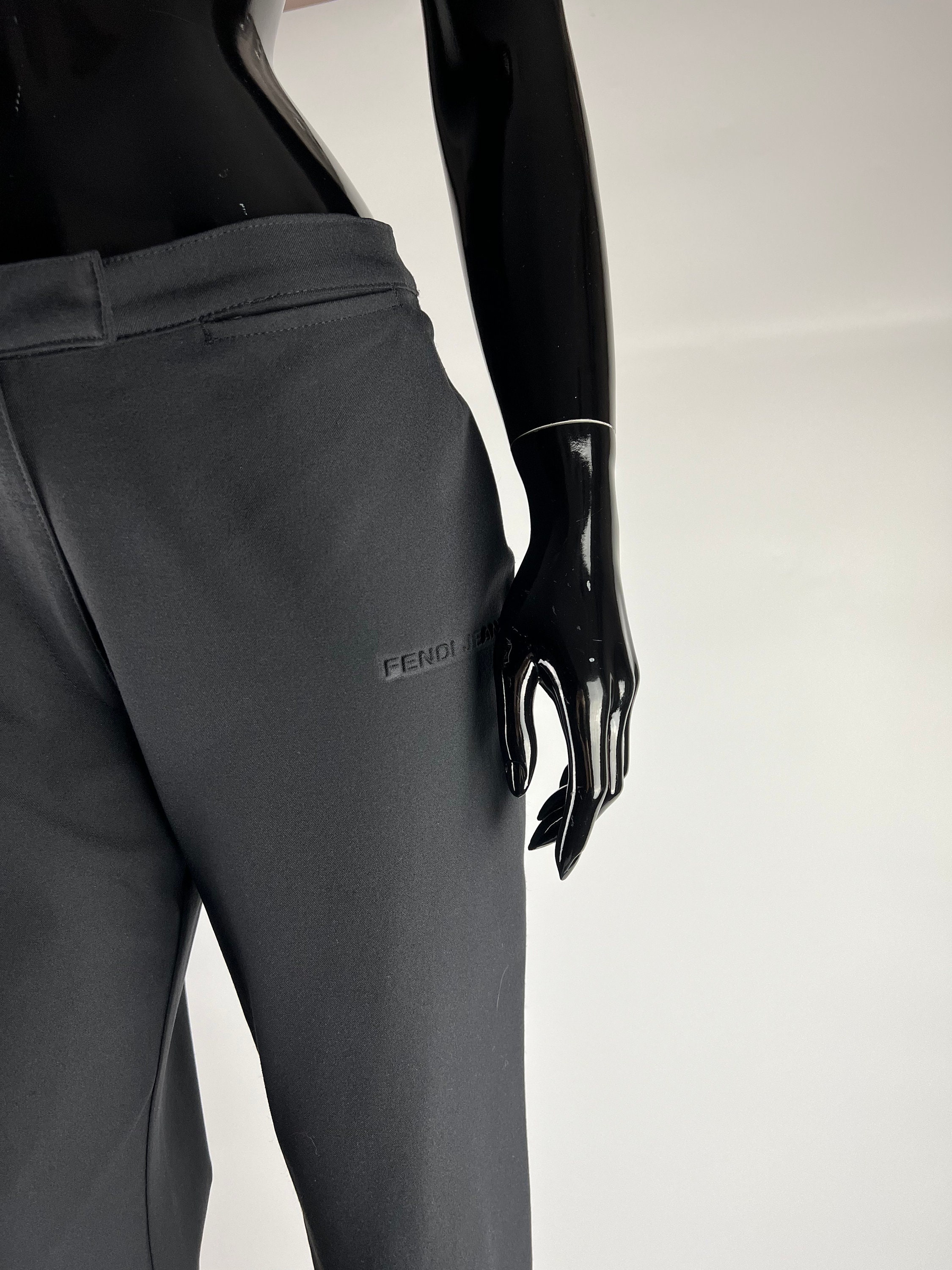 90s Rare VTG Fendi Women's Black Trousers Pants Size IT44 S 90s Rare VTG Fendi Women's Black Trousers Pants Size IT44 S
