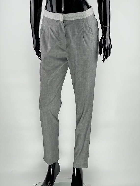 Brunello Cucinelli, Brunello Cucinelli Womens Pleated Shiny Decorations Wool/Silk Trousers Size IT38 US2