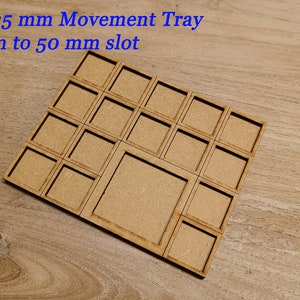 May include: Wooden movement tray with 20 mm to 25 mm compartments and a 40 mm to 50 mm slot.