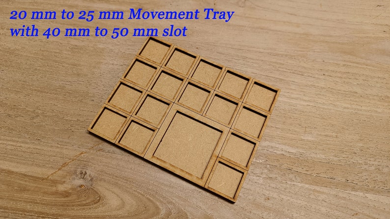 May include: Wooden movement tray with 20 mm to 25 mm compartments and a 40 mm to 50 mm slot.