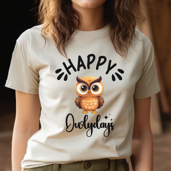 Happy Owlidays Shirt, Christmas Funny T-shirt, Owls Lovers, SFS0084