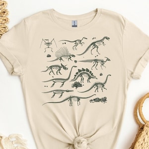 Dinosaur Skeleton Shirt, Aesthetic Shirt, Paleontology Shirt, Dinosaur Lover Tshirt, Gift For Dino Lover, SFS0158