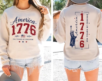 Sudadera América 1776, Sudadera con capucha 250 años de libertad, 250º Día de la Independencia, Feliz 250º cumpleaños EE. UU., Estatua de la Libertad, 1776-2026, EE. UU. 250