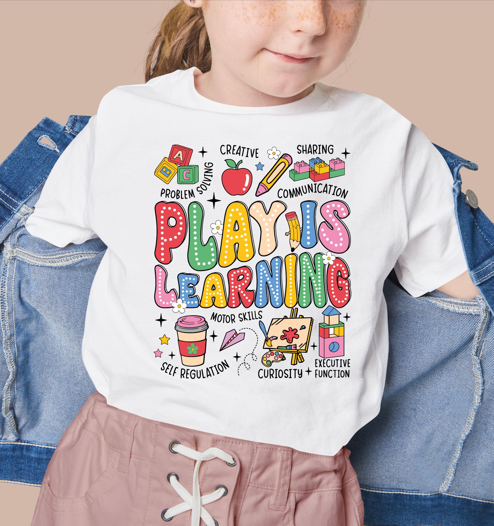Play Is Learning T-shirt, Personalized Teacher Back To School Shirt, Preschool Kindergarten Daycare Funny Shirt, SFS622
