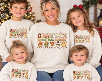 Personalized Grandma Christmas Sweatshirt, Custom Grandma Sweater, Grandmas Favorite Cookies Christmas Gift
