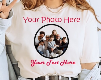 Your custom Photo&Text Shirt, Personalized Family Photo Shirt, SFS0017