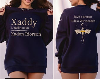Xaddy, Camiseta Xaddy, Xaden Riorson, Sudadera con capucha Fourth Wing de Xaden, Merchandising Fourth Wing, Sudadera Iron Flame, Ropa Rebecca Yarros-sty0144