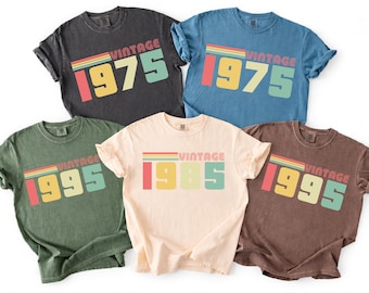 Vintage Custom Birth Year Shirt, Comfort Colors Personalized Birthday Shirt, Custom Birth Year Number Shirt, Birth Date Outfit