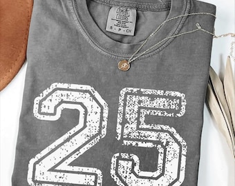 Custom Sports Numbered Comfort Colors Cotton Shirt, Personalized Sports Shirt, Customizable Basketball Football Baseball Designs