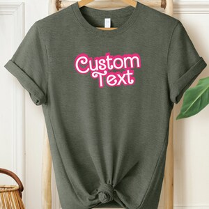 a t - shirt that says custom text on it