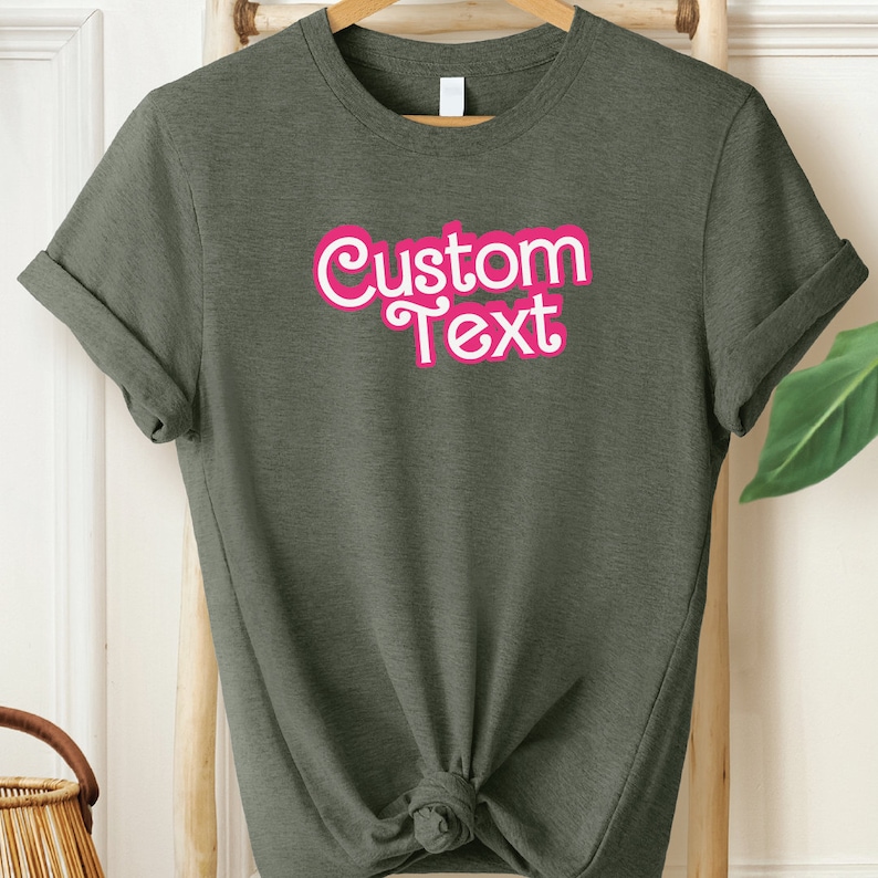 a t - shirt that says custom text on it