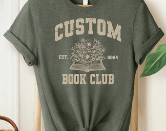Personalized Book Club Shirt, Customized Book Club T-shirt, Reading Club Shirt, Custom Name Book Gift For Reader,Book Club Since Tee