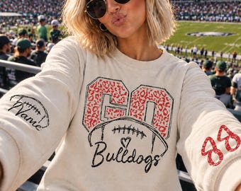 Custom Spirit Shirt, Personalized Team Tee, Custom Initial Shirt with Number & Sleeve Print, Game Day Shirt,Football Mom Shirt
