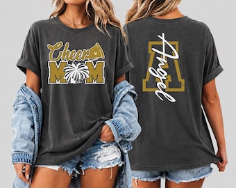 Custom cheer mom Shirt, Personalized Cheerleader Tee with Name, Cheer Mom Gift, Cheer Squad Spirit tee, Competition Shirt, cheer lovers gift