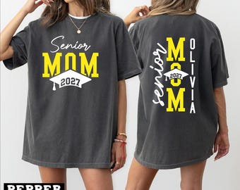Personalized Class of 2027 Shirt,Custom Senior 2027 Shirt,High School Graduation Shirt,Graduation Gift,Senior Mom Shirt,Coquette Senior 2027