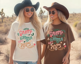 Custom Camp Bachelorette Comfort Colors Shirt, Summer Camp, Personalized Camp Tee, Camp Crew, Camping Shirts for Family Friends, SF1006