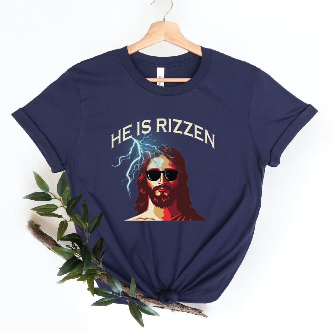 He is Rizzen Meme T-shirt, God is Rizzen Shirt, Jesus Meme, SFS0077 - Etsy