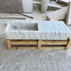 Carrara White Marble Sink, Wall Mounted Marble Sink, Marble Bathroom Sink, Calacatta Viola  Sink,
