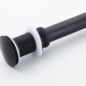 Black Metal Pop-Up Sink Drain: Customizable Basin Waste Plug