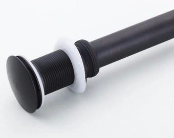 Black Metal Pop-Up Sink Drain: Customizable Basin Waste Plug
