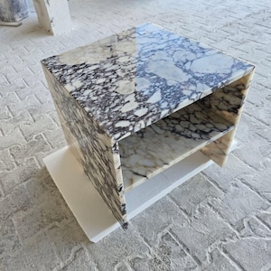 Calacatta Viola Marble Coffee Table: Handmade Real Marble