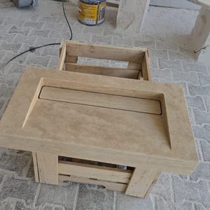 Custom Travertine Sink, Cross cut Travertine Rectangular Sink, Concealed Drain, 100% Natural Stone, Handmade, Travertine Sink