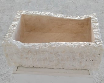 Handmade Travertine Marble Sink: Custom Bathroom or Powder Room