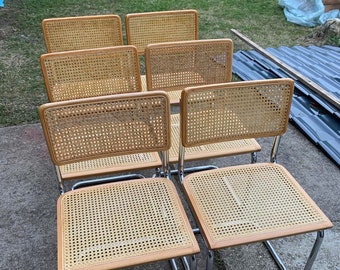 6 chaises Marcel Breuer B32 Cesca Mid-Century, italiennes modernes