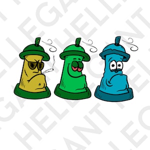 3-PACK Graffiti Spray Can Characters / Cartoons Vector Graphic Set SVG - PnG -  EPS Circuit Printing, Shirt Designs, Print Graphics cnc