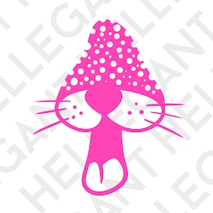 Pink Panther Shroom Mushroom Trippy Psychedelic Retro Icon Graffiti Style Graphic Art SVG - PNG -  EPS for Circuit Printing, Shirt Designs,