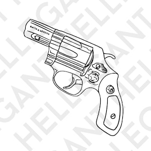 Smith Wesson Revolver Graphic Art Image SVG, PNG, EPS Files for Circuit Printing, t -Shirt Designs, Print Graphics cnc cut & more