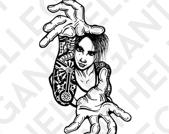 Tatted Up Tattoo Woman Graphic SVG, PNG,  EPS Files for Circuit Printing, t -Shirt Designs, Print Graphics cnc cutting & more! by Hellegant