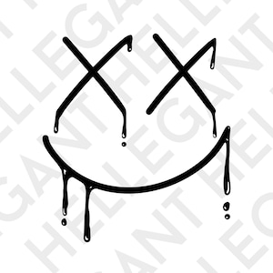 Smile with Drips Dripping Smile Graffiti Style Art Artwork SVG, PNG, EPS for Circuit Printing, t -Shirt Designs, Print Graphics cnc cutting