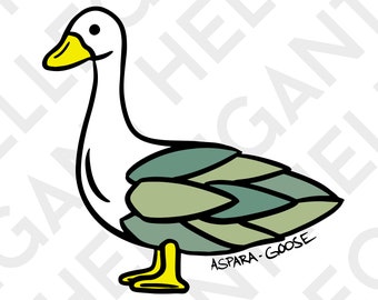 AsparaGoose Funny Asparagus Goose Butt Graphic Art SVG - PNG -  EPS Files for Circuit Printing, t -Shirt Designs, Print Graphics cnc cutting