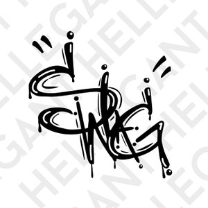 Swag / Swagger Graffiti Style Texto que dice Cita Arte SVG, PNG, EPS para impresión de circuitos, diseños de camisetas, gráficos de impresión corte cnc