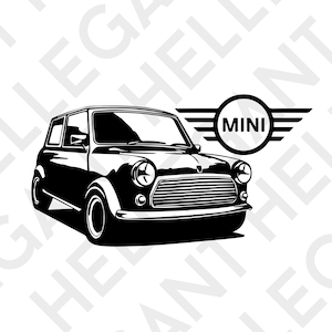 Mini Cooper Graphic Art SVG - PNG - EPS Dateien für den Platinendruck, T-Shirt-Designs, Druckgrafik-Cnc-Schneiden & mehr! von Hellegant