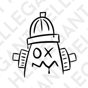 Fire Hydrant Smile Graffiti Tag Style Art Artwork SVG, PNG, EPS for Circuit Printing, t -Shirt Designs, Print Graphics cnc cutting