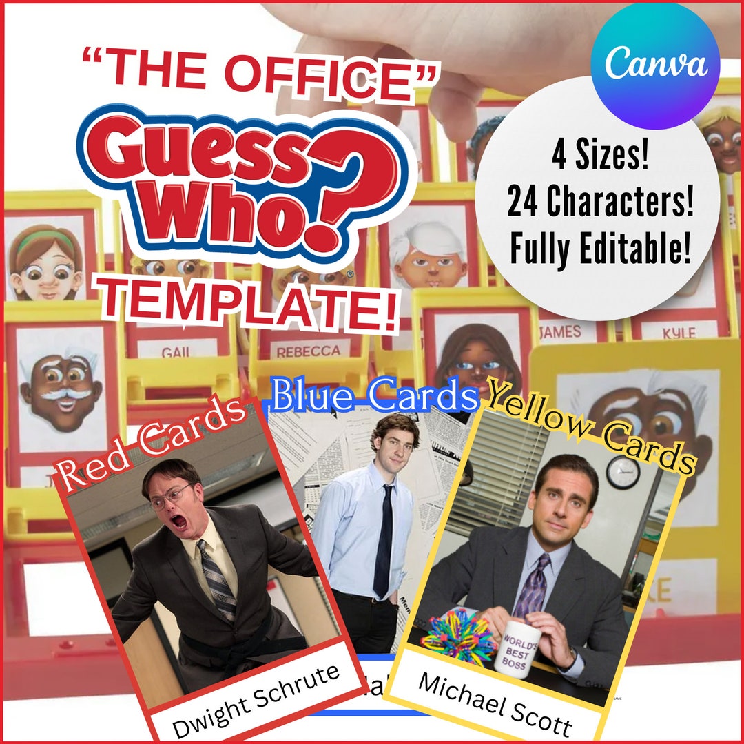 THE OFFICE Guess Who Template Editable Printable Custom - Etsy