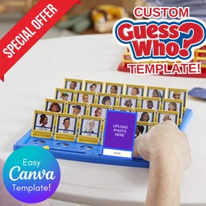 Guess Who Editable Template | Printable Custom Guess Who Game Template | Guess who Canva template | Guess Who Party Games Cards | Guess who