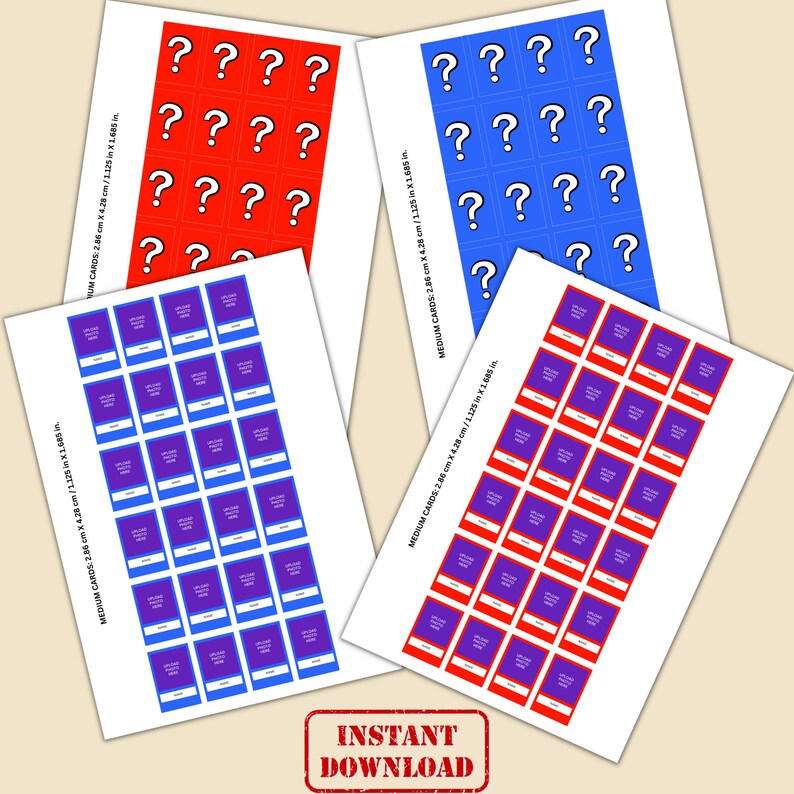 Guess Who Editable Template Printable Custom Guess Who Game Template ...