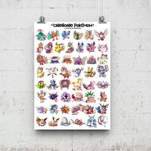 Pokémon Cartón GEN 1 Póster