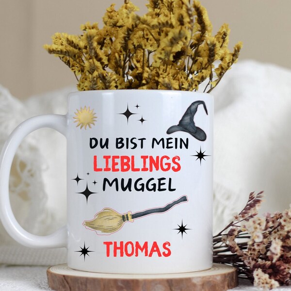 Magischer Zauber, Muggel Tasse, Geschenkideen für Geeks, Handgemachte Tasse, Hexen Zauberer, Fantasy Tasse, personalisierte  Geschenke Tasse