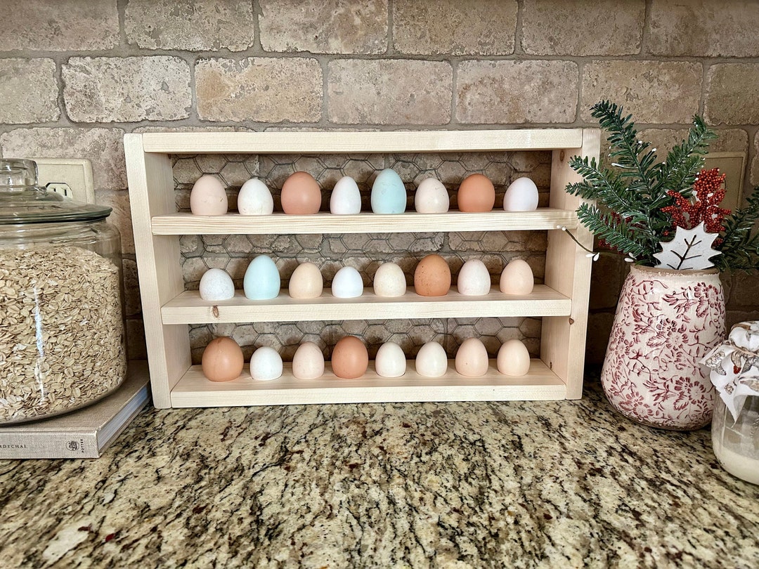 Countertop Egg Holder, Kitchen Egg Holder, Egg Rack, Farmstyle Homestead Gifts Chicken Hen